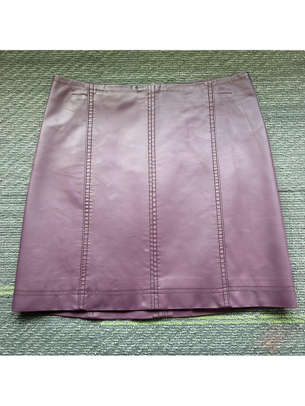 Free People Modern Femme Vegan Leather Mini Skirt Size 4 Wine READ